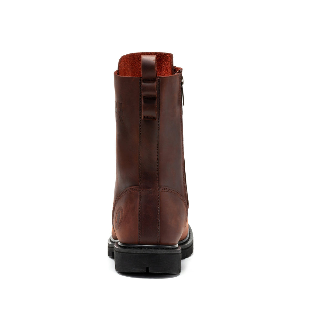 ROCKROOSTER Mantua Men's 8 inch Zip-sided Soft Toe Lug Sole Work Boots