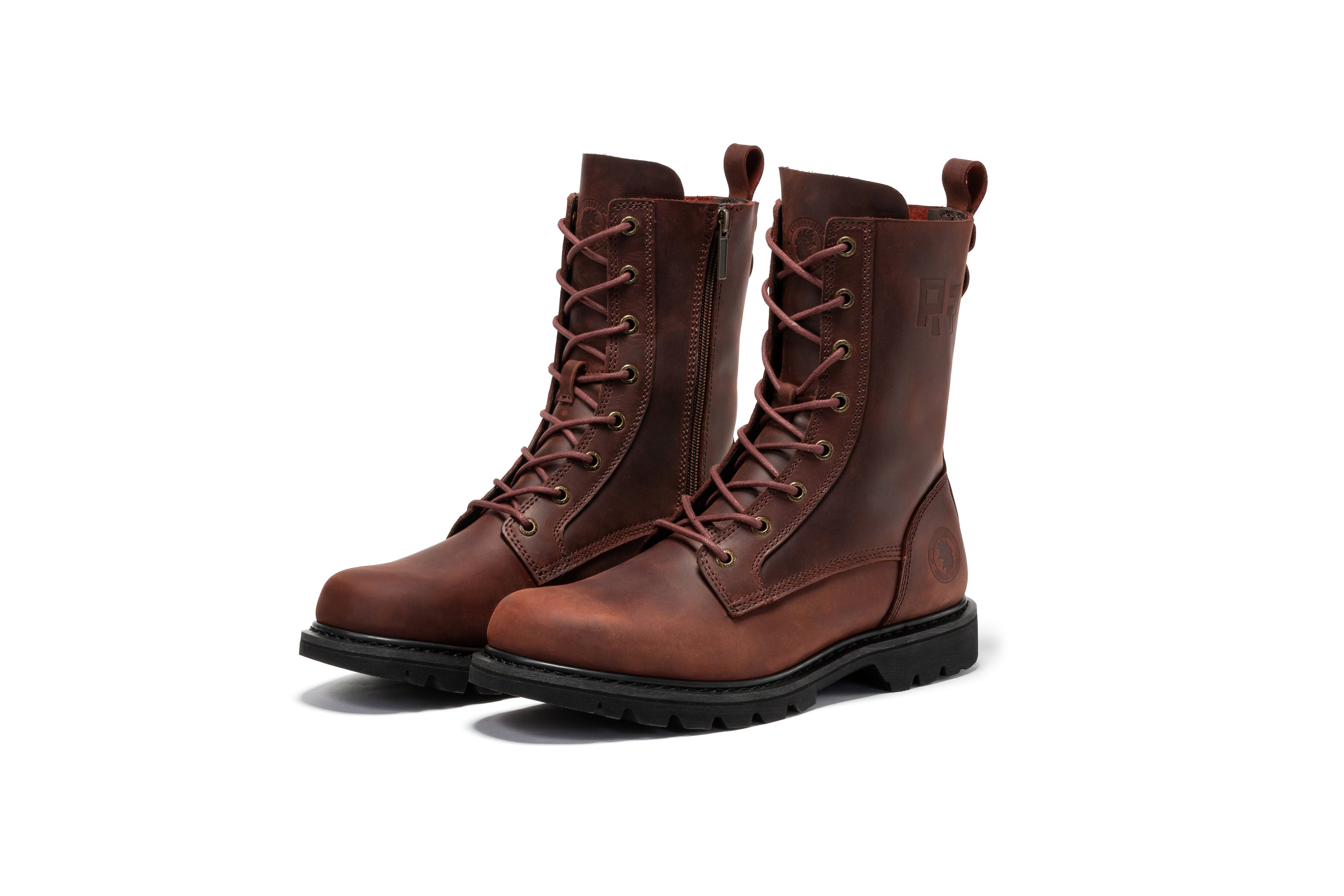 ROCKROOSTER Mantua Men's 8 inch Zip-sided Soft Toe Lug Sole Work Boots